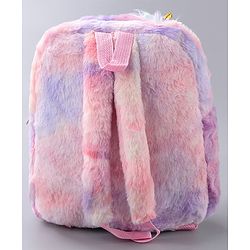 Babyhug Fur Fashion Backpack Unicorn Applique - Multicolor