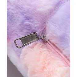Babyhug Fur Fashion Backpack Unicorn Applique - Multicolor