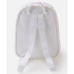 Babyhug Fur Fashion Backpack Heart Print - White