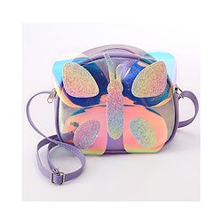 Babyhug Sling Bag With Butterfly Applique - Purple