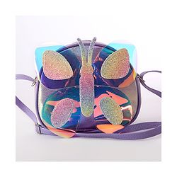 Babyhug Sling Bag With Butterfly Applique - Purple