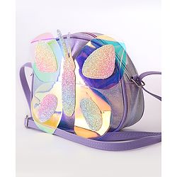 Babyhug Sling Bag With Butterfly Applique - Purple
