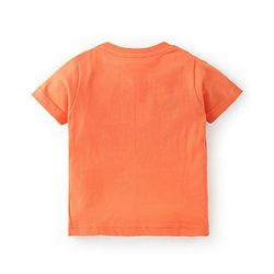 Babyhug Cotton Single Jersey Knit Half Sleeves Night Suit Boat Print - Orange & Blue