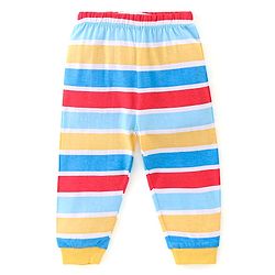 Babyhug Cotton Knit Half Sleeves Night Suit With Van Print - Yellow & Blue