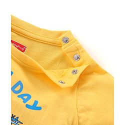 Babyhug Cotton Knit Half Sleeves Night Suit With Van Print - Yellow & Blue