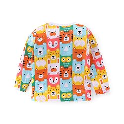 Babyhug Cotton Knit Full Sleeves Night Suit With Animals Print - Multicolour