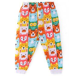 Babyhug Cotton Knit Full Sleeves Night Suit With Animals Print - Multicolour