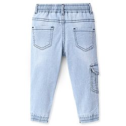 Babyhug Full Length Joggers with Stretch Solid Color - Blue
