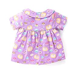 Babyhug Cotton Knit Single Jersey Half Sleeves Night Suit With Birthday Party Theme Print - Purple