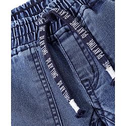 Babyhug Denim Full Length  With Stretch Washed  Joggers - Blue