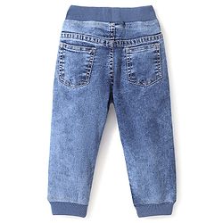 Babyhug Full Length Joggers With Stretch   Washed - Blue