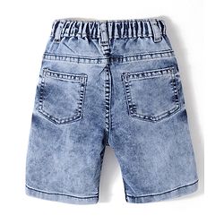 Babyhug Cotton Spandex Knee Length Washed Stretchable Denim Jamaican - Blue