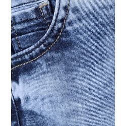 Babyhug Cotton Spandex Knee Length Washed Stretchable Denim Jamaican - Blue