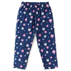 Babyhug Single Jersey Knit Half Sleeves Floral Print Night Suit - Blue