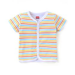 Babyhug 100% Cotton Knit Half Sleeves Front Open Vests Striped & Animal Print  Pack of 3 - Multicolour