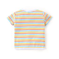 Babyhug 100% Cotton Knit Half Sleeves Front Open Vests Striped & Animal Print  Pack of 3 - Multicolour