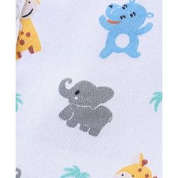 Babyhug 100% Cotton Knit Half Sleeves Front Open Vests Striped & Animal Print  Pack of 3 - Multicolour