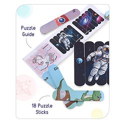 Babyhug Unicorn,Space & Dino Theme 10 Stick Puzzle Set- 30 Sticks