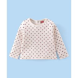 Babyhug 100% Cotton Full Sleeves Inner Tee with Frock Style Onesie with Headband Text Printed - Red