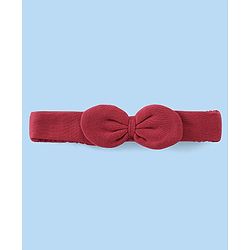 Babyhug 100% Cotton Full Sleeves Inner Tee with Frock Style Onesie with Headband Text Printed - Red
