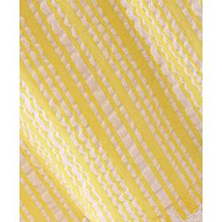 Babyhug Half Sleeves Striped Top With Smocking & Lace Detailing - Yellow