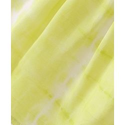 Babyhug Rayon Woven Half Sleeves Tie Dye Printed Top with Frill & Lace Detailing - Green