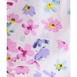 Babyhug Rayon Woven Half Sleeves Top with Smocking Detailing & Floral Print - White & Pink