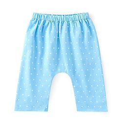 Babyhug Cotton Woven Sleeveless Jhabla & Full Length Pajama Set With Star Print - Blue