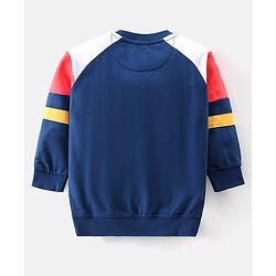 Babyhug 100% Cotton Knit Full Sleeves T-Shirt & Lounge Pant With Football Print - Navy Blue