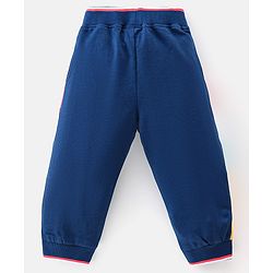Babyhug 100% Cotton Knit Full Sleeves T-Shirt & Lounge Pant With Football Print - Navy Blue