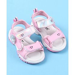 Cute Walk by Babyhug Sandals With Velcro Closure Floral Applique -  Pink