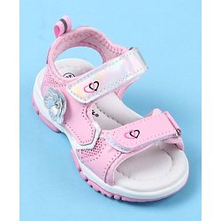 Cute Walk by Babyhug Sandals With Velcro Closure Floral Applique -  Pink