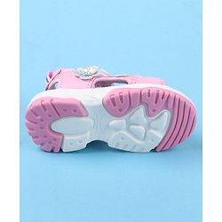 Cute Walk by Babyhug Sandals With Velcro Closure Floral Applique -  Pink