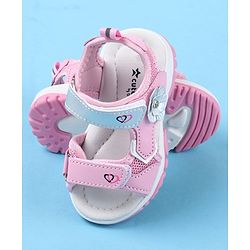 Cute Walk by Babyhug Sandals With Velcro Closure Floral Applique -  Pink