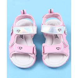 Cute Walk by Babyhug Sandals With Velcro Closure Floral Applique -  Pink