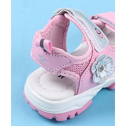 Cute Walk by Babyhug Sandals With Velcro Closure Floral Applique -  Pink