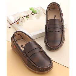 Cute Walk by Babyhug Slip On Formal Shoes - Dark Brown