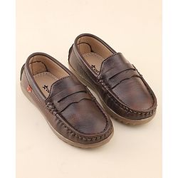 Cute Walk by Babyhug Slip On Formal Shoes - Dark Brown