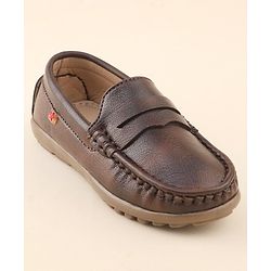 Cute Walk by Babyhug Slip On Formal Shoes - Dark Brown