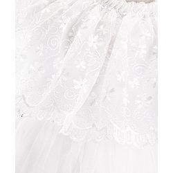 Babyhug Half Sleeves Floral Embroidered Party Frock - Offwhite