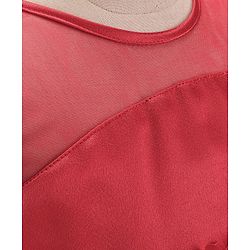 Babyhug Sleeveless Party Wear Frilled Dress With Floral Applique - Red