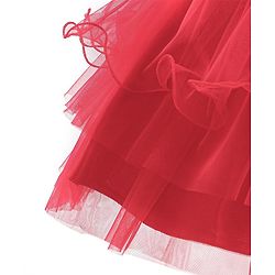 Babyhug Sleeveless Party Wear Frilled Dress With Floral Applique - Red