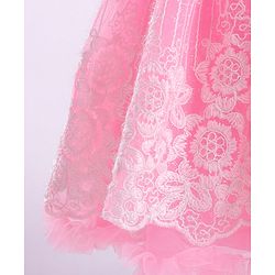 Babyhug Sleeveless Party Frock with Bow Applique - Pink