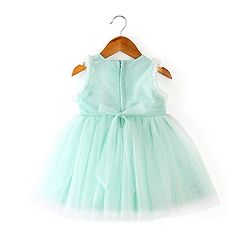 Babyhug Sleeveless Frock With Floral Applique - Green