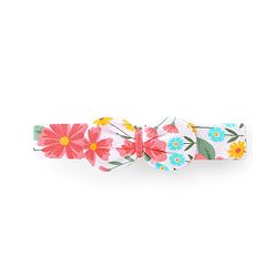 Babyhug 100% Cotton Knit Full Sleeves Frock Style Onesie with Headband Floral Print - Multicolour
