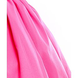 Babyhug Woven One Shoulder Sleeves Sequined Fit & Flared Party Frock with Floral Applique - Dark Pink