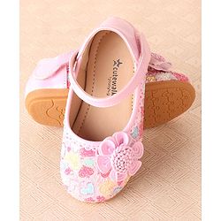 Cute Walk by Babyhug Ballerina with Velcro Closure & Flower Applique - Pink