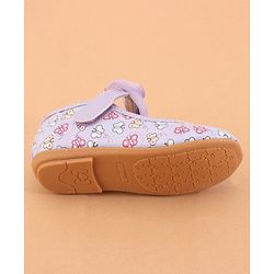 Cute Walk by Babyhug Ballerina With Velcro Closure Butterfly Print & Bow Applique - Purple