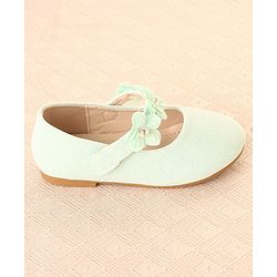 Cute Walk by Babyhug Ballerina with Floral Applique & Velcro Closure -Green