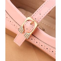 Cute Walk by Babyhug Buckled Closure Ballerina With Bow & Pearl Applique- Pink